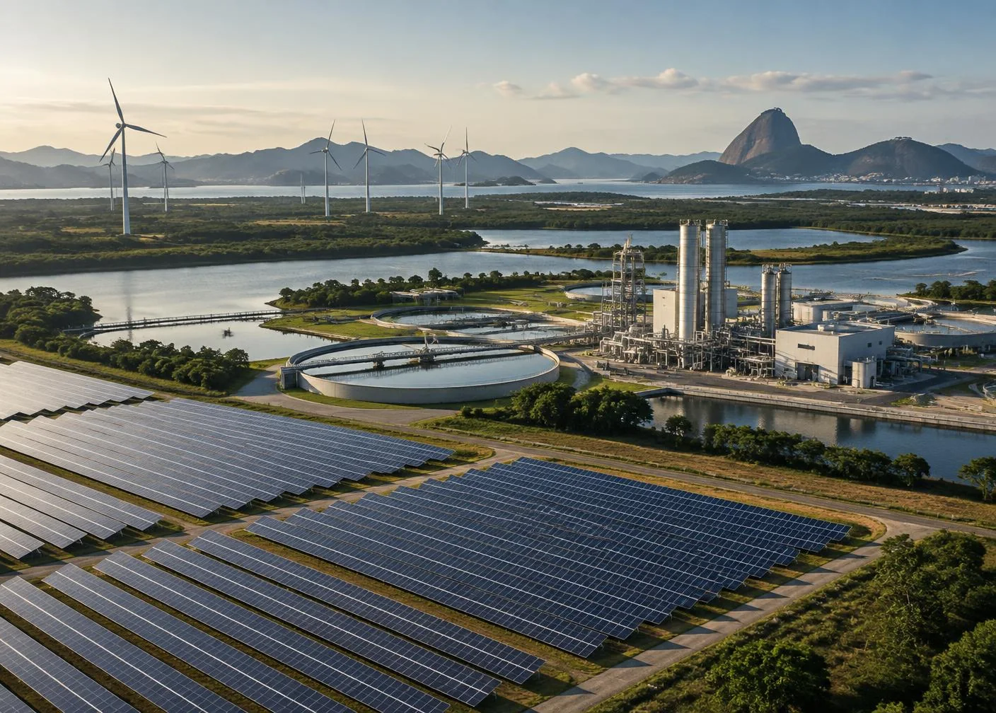 Infraestrutura integrada de energia renovável e indústria